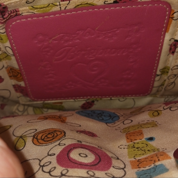 Brighton Straw and Pink Leather Shoulder Bag - Picture 3 of 5